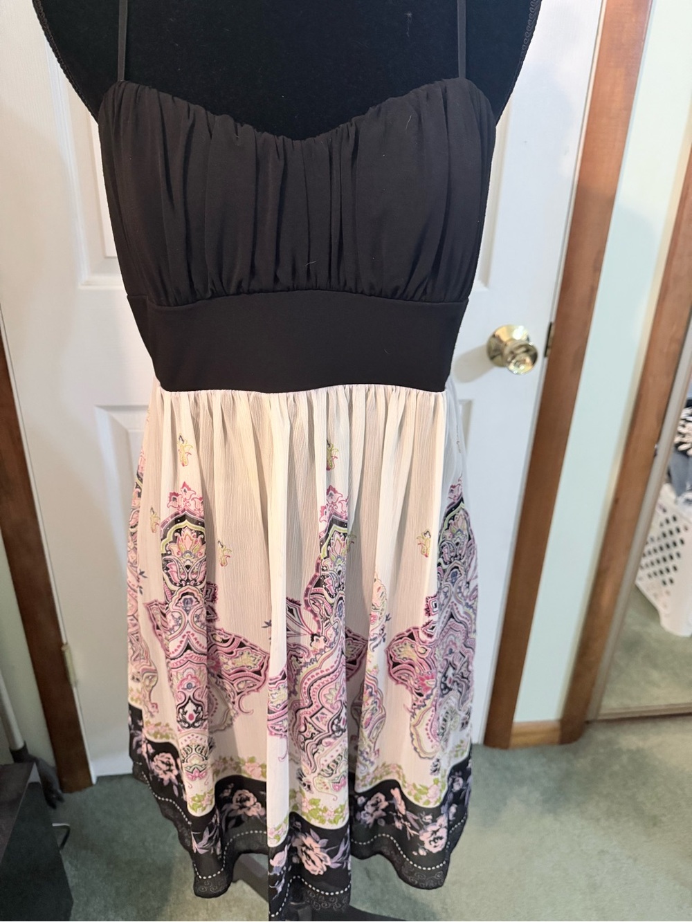 Black & Cream Paisley Print Sundress